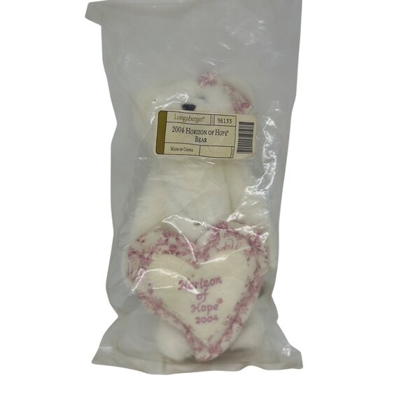 Longaberger Y2K Horizon of Hope Bear White Plush w/ Embroidered Heart #96133 - Picture 1 of 6